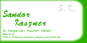 sandor kaszner business card